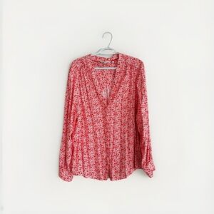 Boden Women Button Up Knit Top Size US 18 Large Floral Career Maximalist